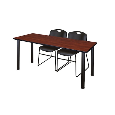 Kee Rectangle Tables > Training Tables > Kee Table & Chair Sets, 72 W, 24 L, 29 H, Cherry MT7224CHBPBK44BK